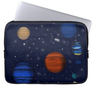 Planets and galaxies in space laptop sleeve
