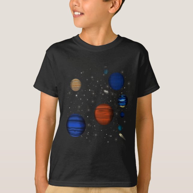 Planets and galaxies in space T-Shirt (Front)