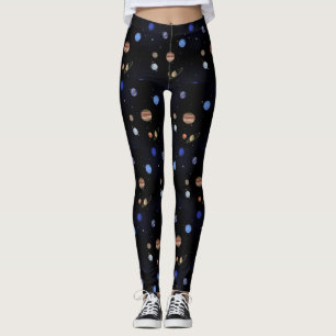 Planets and Outer Space Yoga Running and Exercise Leggings