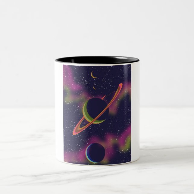 Planets and Stars Two-Tone Coffee Mug (Center)