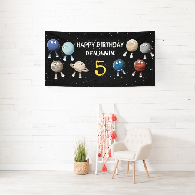 Planets and The Solar System Kids Birthday Banner (Insitu)