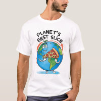"Planet's Best Slice: Earth with Pizza T-shirt"