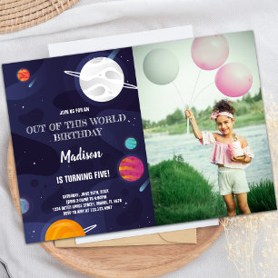 Planets Birthday Invitations with photo