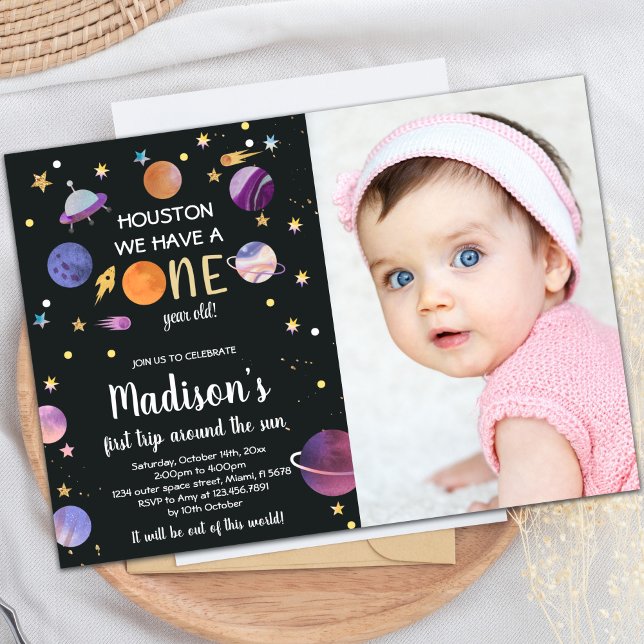 Planets birthday invitations with photo (Planets birthday invitations with photo)
