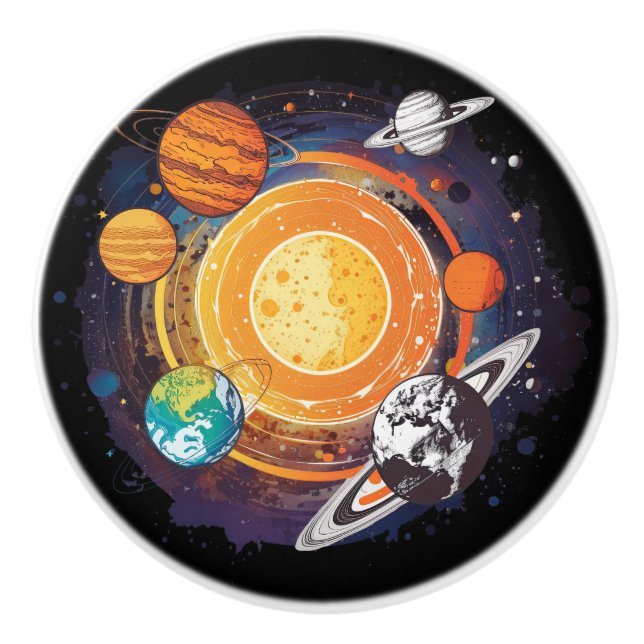Planets Ceramic Knob (Front)