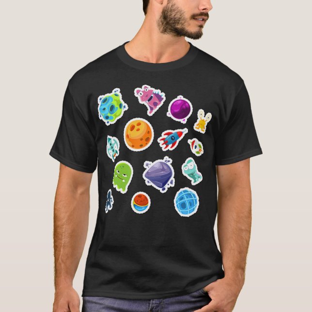 Planets Colour Kids T-Shirt (Front)