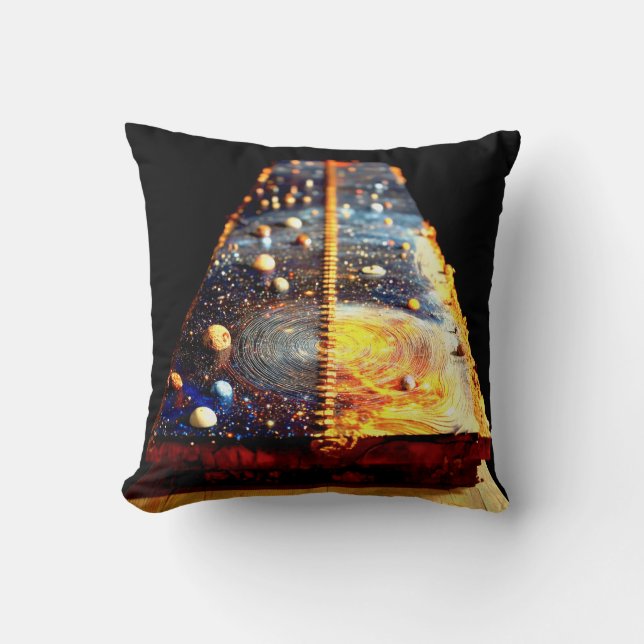 Planets Embedded Throw Pillow (Front)