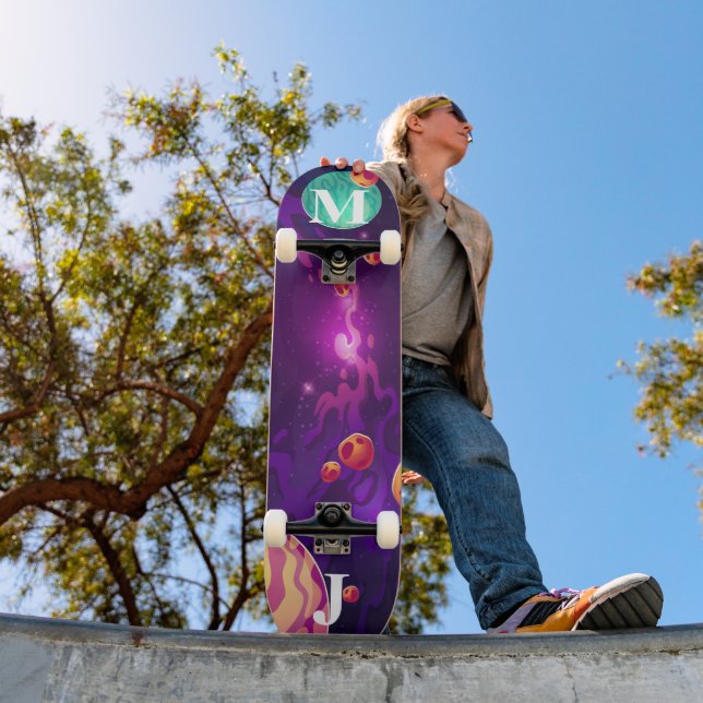 Planets in Space Personalized Skateboard (Outdoor 1)