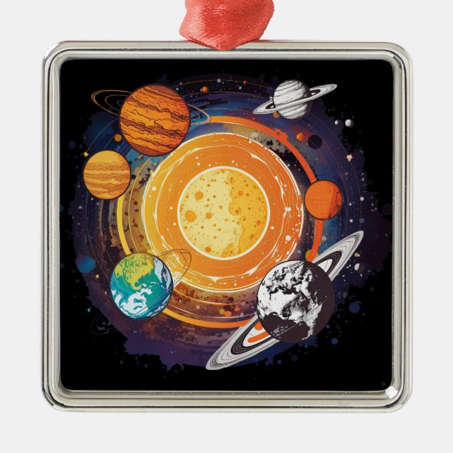 Planets Metal Ornament (Front)