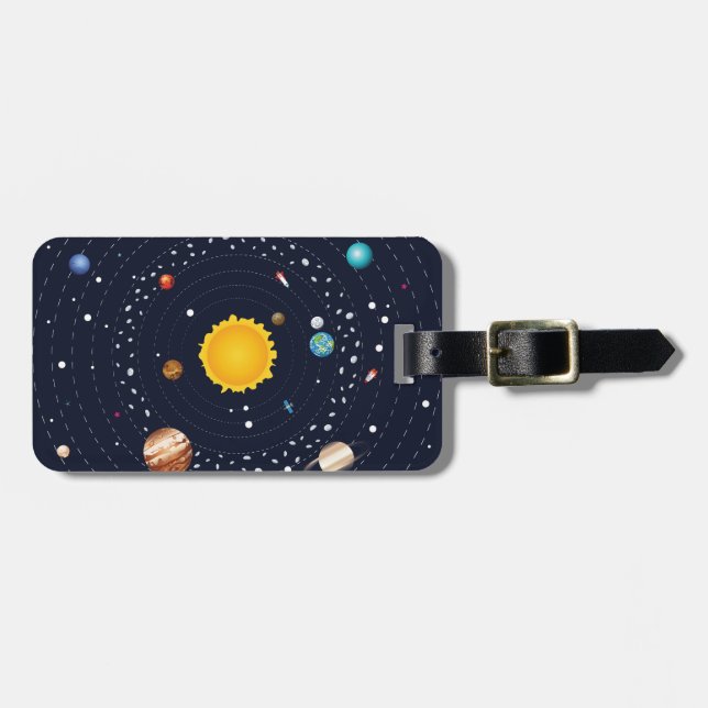 Planets of Solar System Luggage Tag (Front Horizontal)