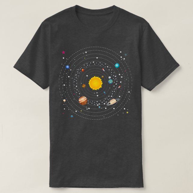 Planets of Solar System  T-Shirt (Design Front)