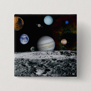 Planets of the Solar System 2 Inch Square Button