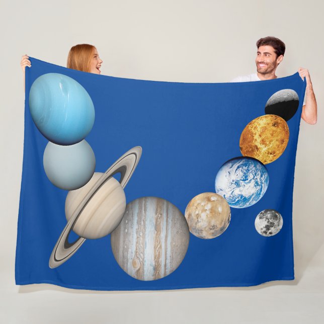 Planets of the solar system (Colour Changeable)  Fleece Blanket (In Situ)