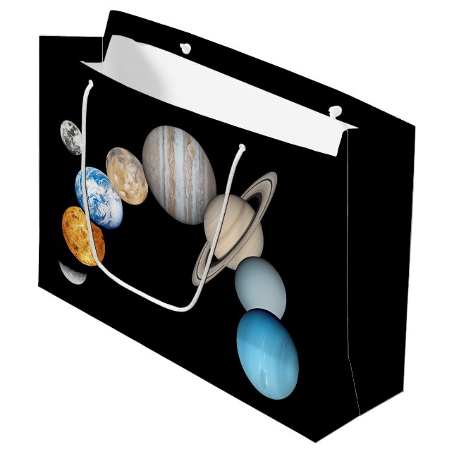Planets of the solar system (Colour Changeable) Large Gift Bag (Front Angled)
