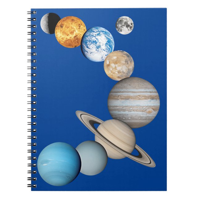 Planets of the solar system (Colour Changeable)  Notebook (Front)