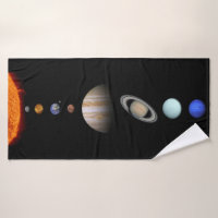 PLANETS OF THE SOLAR SYSTEM Custom Bath Towel