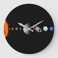 PLANETS OF THE SOLAR SYSTEM Custom Clock - Large