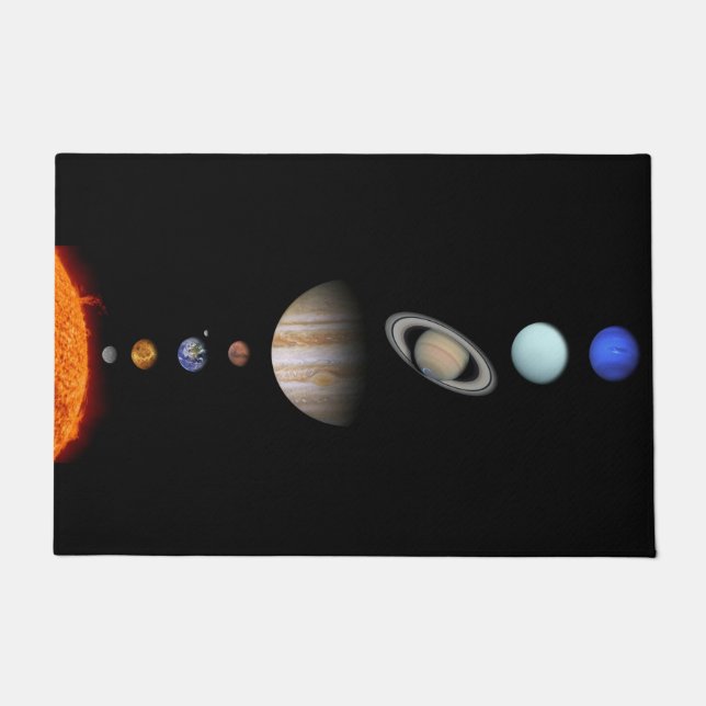 PLANETS OF THE SOLAR SYSTEM Custom Door Mat (Front)