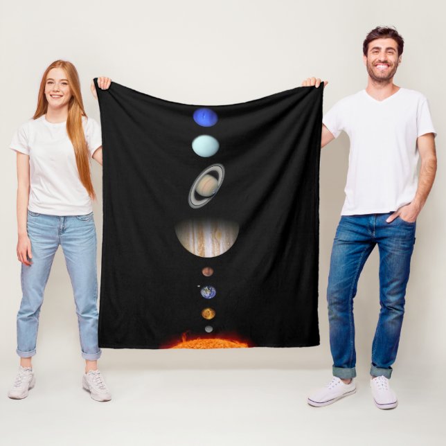 PLANETS OF THE SOLAR SYSTEM Custom Fleece Blanket (In Situ)