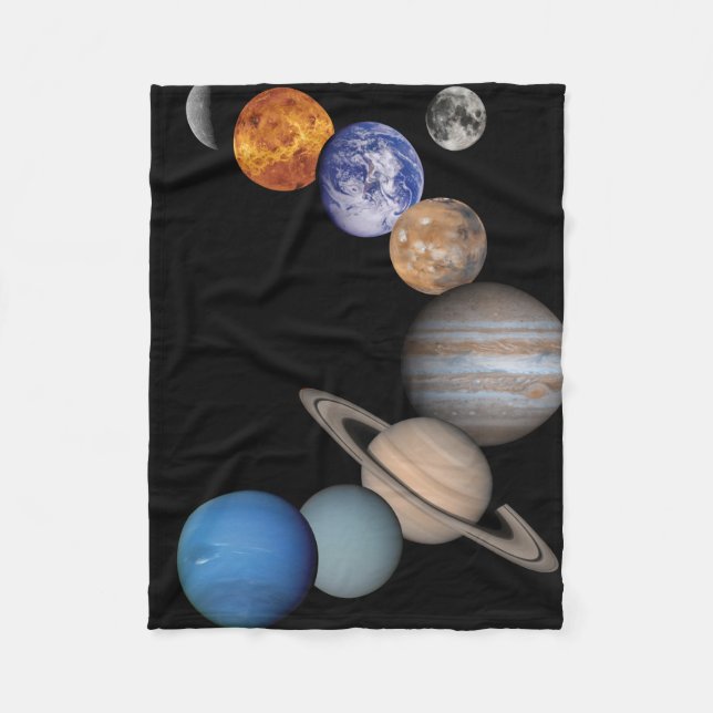 Planets of the solar system fleece blanket (Front)