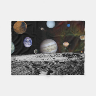 Planets of the solar system fleece blanket