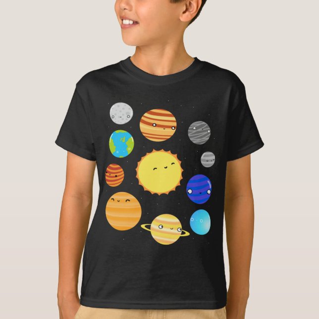 Planets of the Solar System Kids T-Shirt (Front)