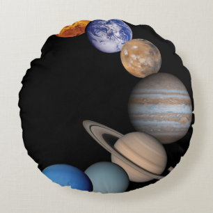 Planets of the solar system round pillow