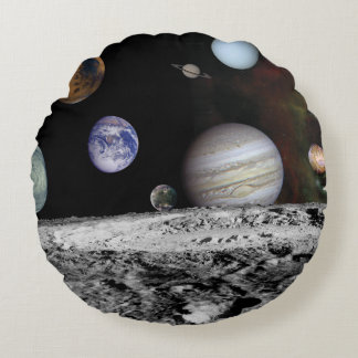 Planets of the solar system round pillow