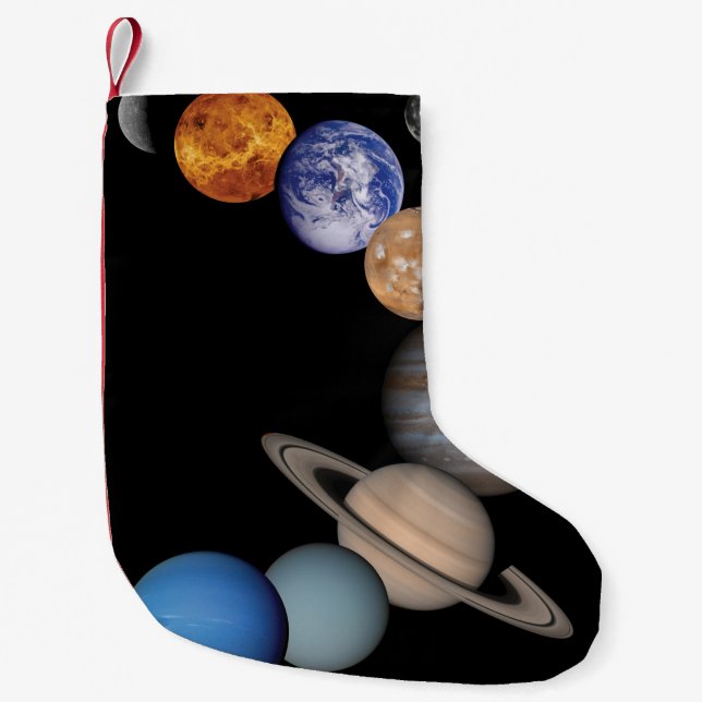 Planets of the solar system small christmas stocking (Front)