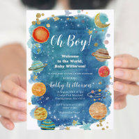 Planets Outer Space Baby Shower Invitation