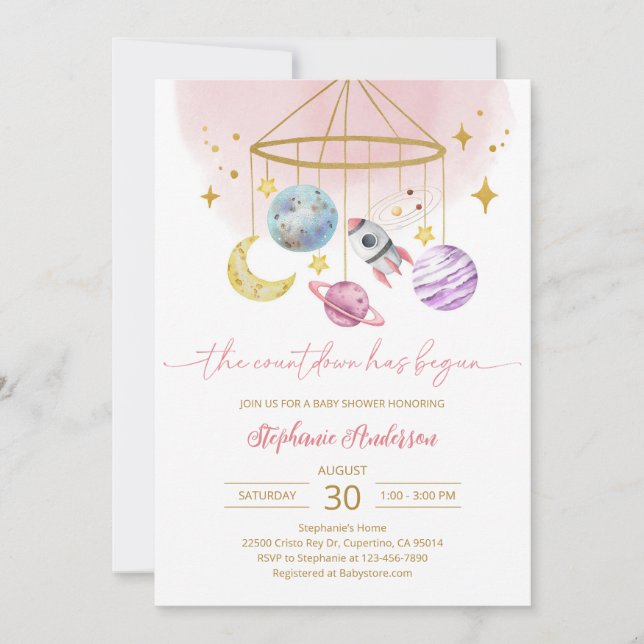 Planets Outer Space Baby Shower Invitation (Front)