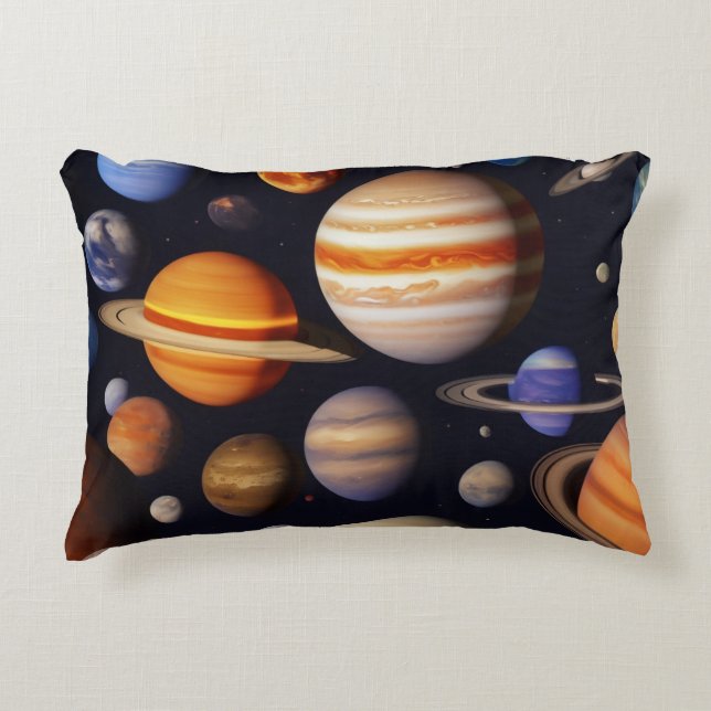 Planets Pattern Accent Pillow (Front)