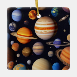 Planets Pattern Ceramic Ornament