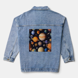 Planets Pattern Denim Jacket