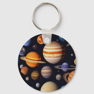 Planets Pattern Keychain