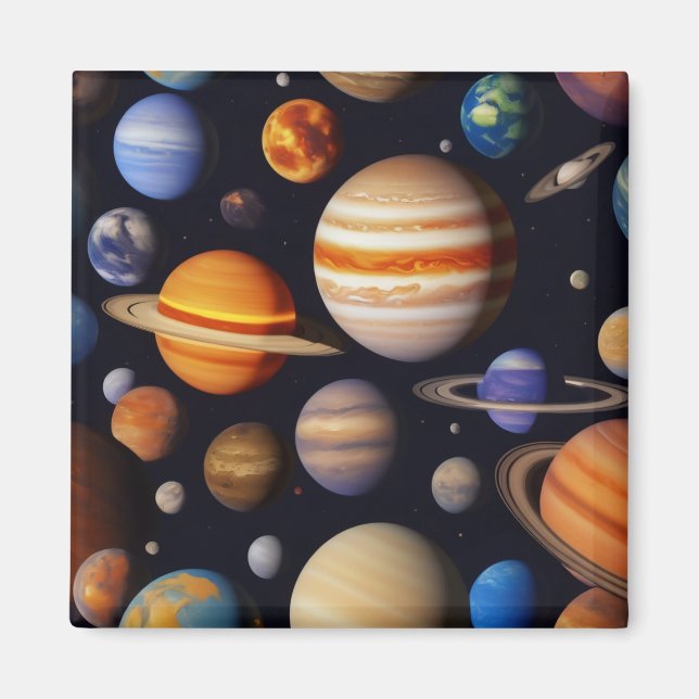 Planets Pattern Magnet (Front)