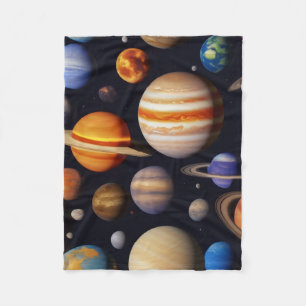 Planets Pattern Small Fleece Blanket