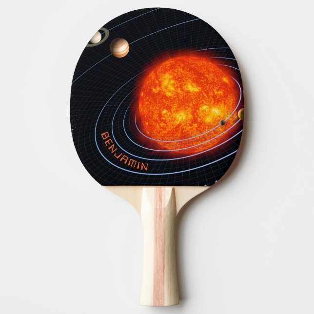 Planets Solar System Monogram Cosmic Galaxy Cool Ping Pong Paddle (Front)