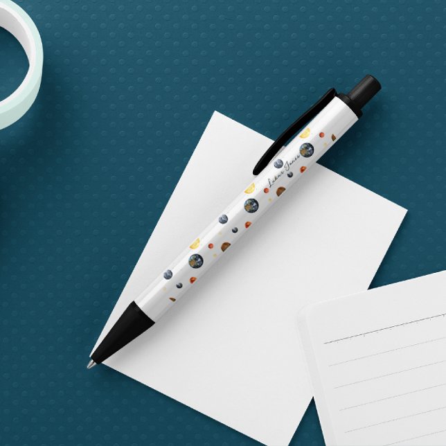 Planets Solar System Personalized Black Ink Pen (Creator Uploaded)