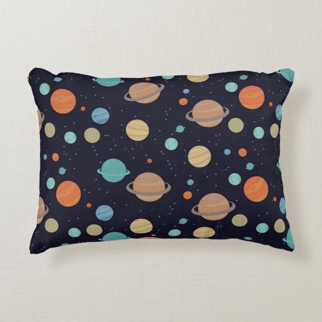 Planets, stars, galaxy accent pillow (Front)