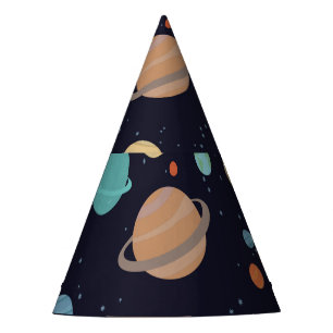 Planets, stars, galaxy party hat