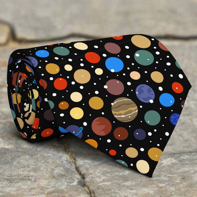 Planets Stars Moon Night Pattern Seamless  Tie (Creator Uploaded)