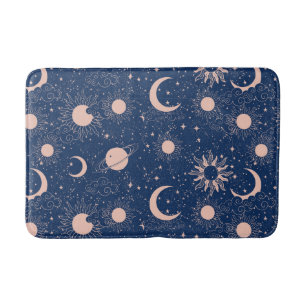 Planets & Stars Pattern Bath Mat