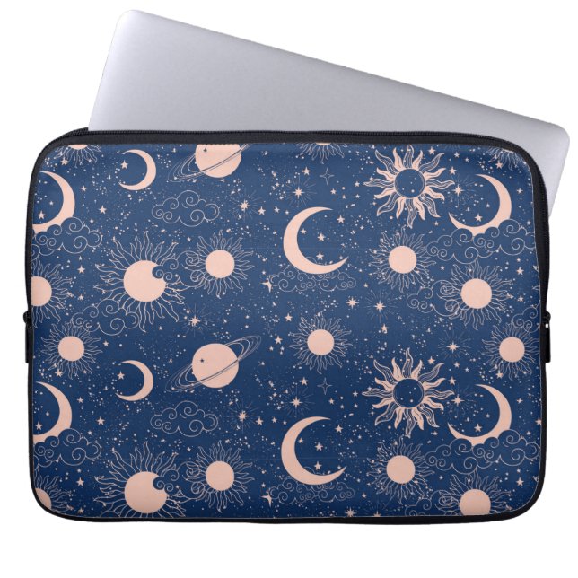Planets & Stars Pattern Laptop Sleeve (Front)