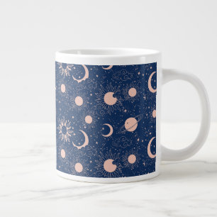 Planets & Stars Pattern Large Coffee Mug