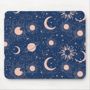 Planets & Stars Pattern Mouse Pad
