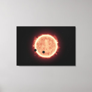 Planets Transiting Red Dwarf Star In Trappist-1 Canvas Print