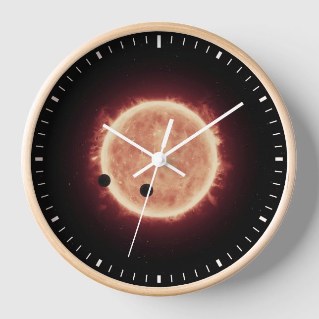 Planets Transiting Red Dwarf Star In Trappist-1 Clock (Front)