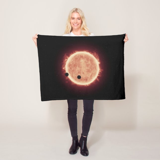 Planets Transiting Red Dwarf Star In Trappist-1 Fleece Blanket (In Situ)