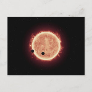 Planets Transiting Red Dwarf Star In Trappist-1 Postcard
